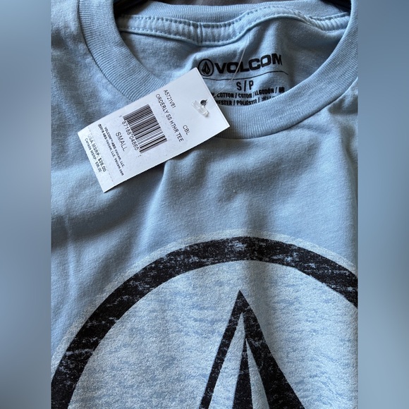 Volcom Diamond Circle T-Shirt Men's Baby Blue Graphic Tee SZ S NEW - Picture 4 of 4